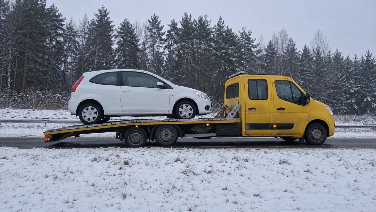 Auto na lawecie zimą – wymiana koła i pomoc drogowa Rumia