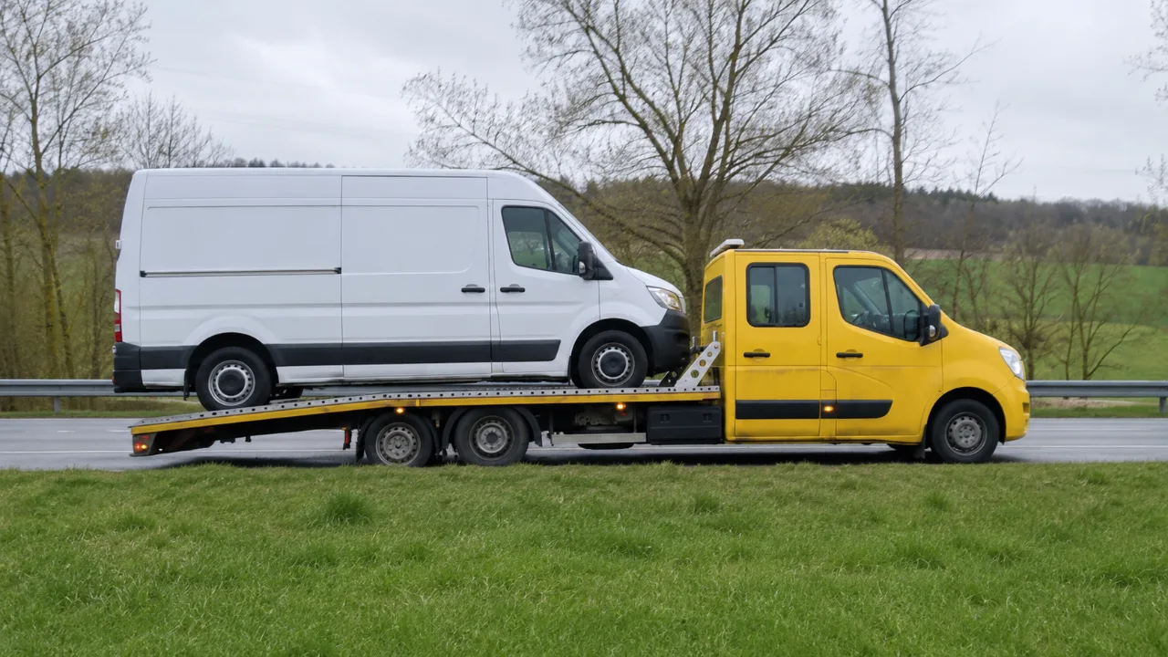 Transport busa dostawczego na lawecie – Rumia