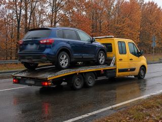 Transport SUV-a na lawecie jesienią – Rumia